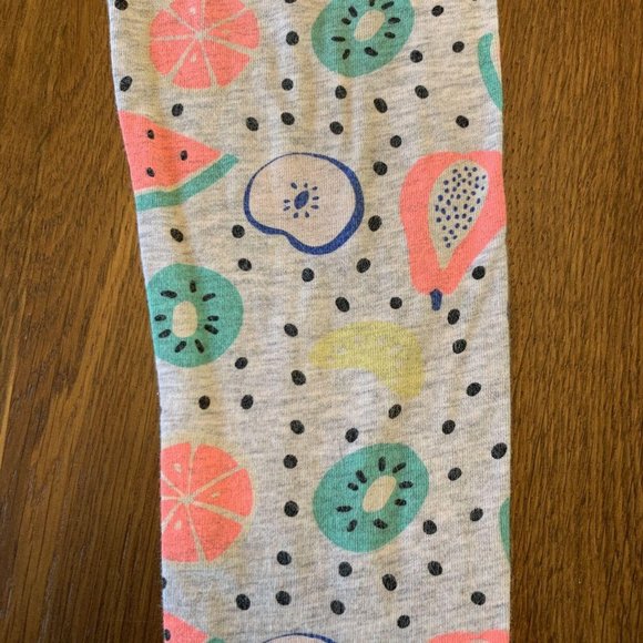 SEED HERITAGE Fruit Leggings Girls 2-3 2T 3T Gray Watermelon Kiwi Toddler Girl - Picture 3 of 4